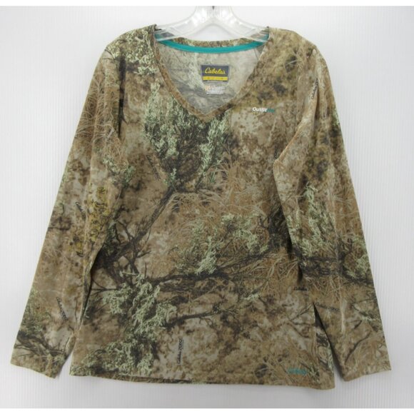 Cabelas Top Large DriRelease Hunting Shirt Camo Performance T Tee - Picture 1 of 13